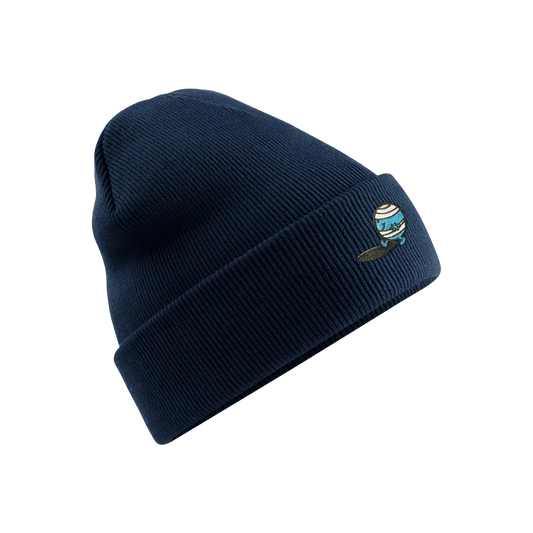 Bonnet brodé Monsieur Malchance bleu marine