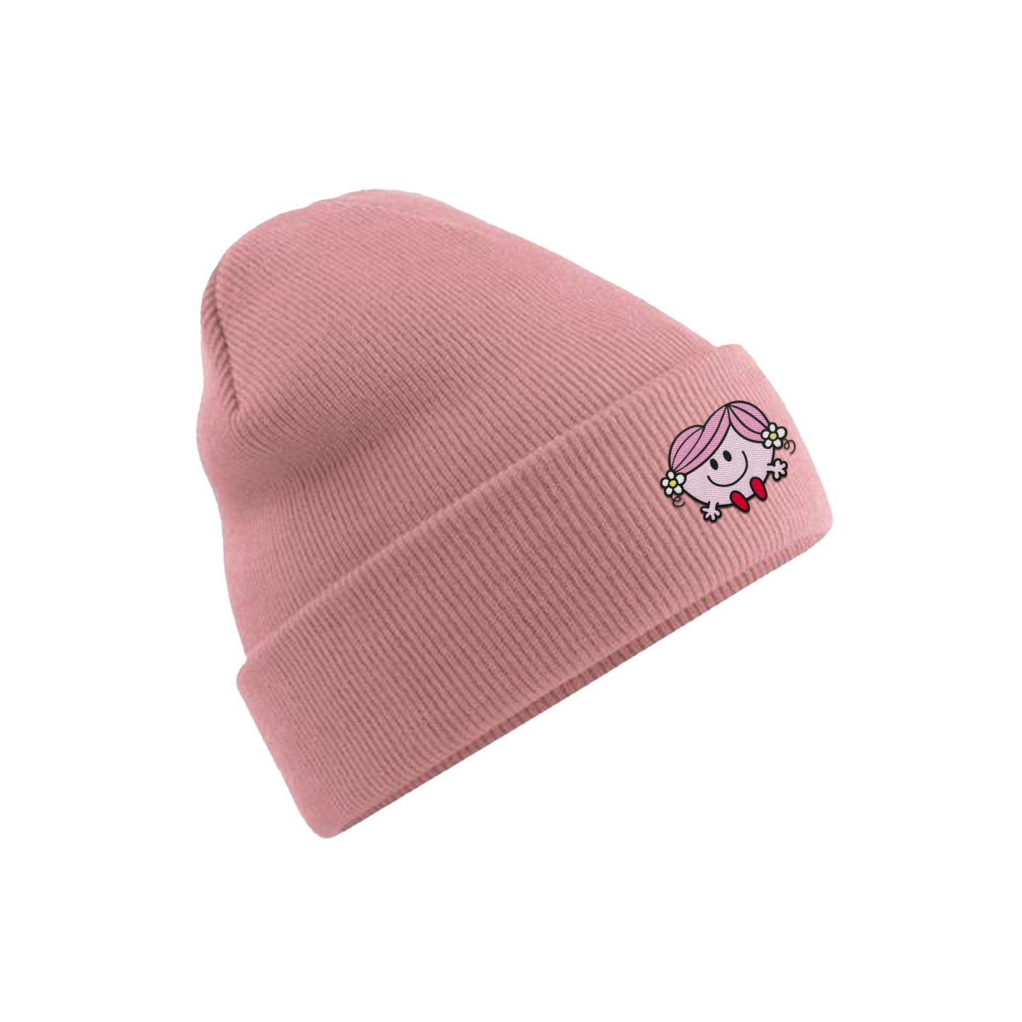 Bonnet brodé Madame Câlin vieux rose