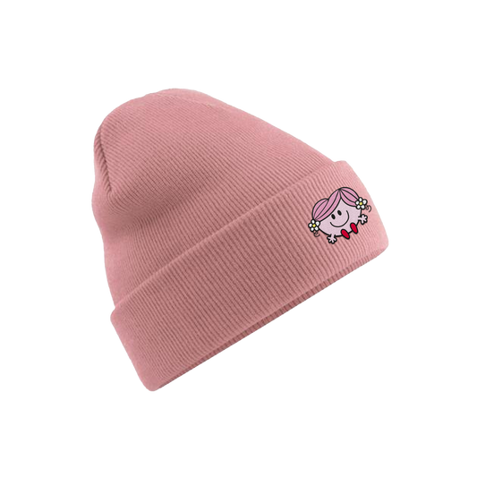 Bonnet brodé Madame Câlin vieux rose