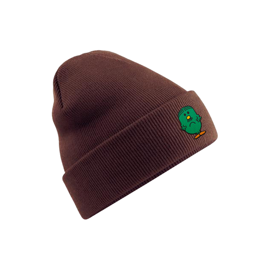 Bonnet brodé Monsieur Tatillon marron